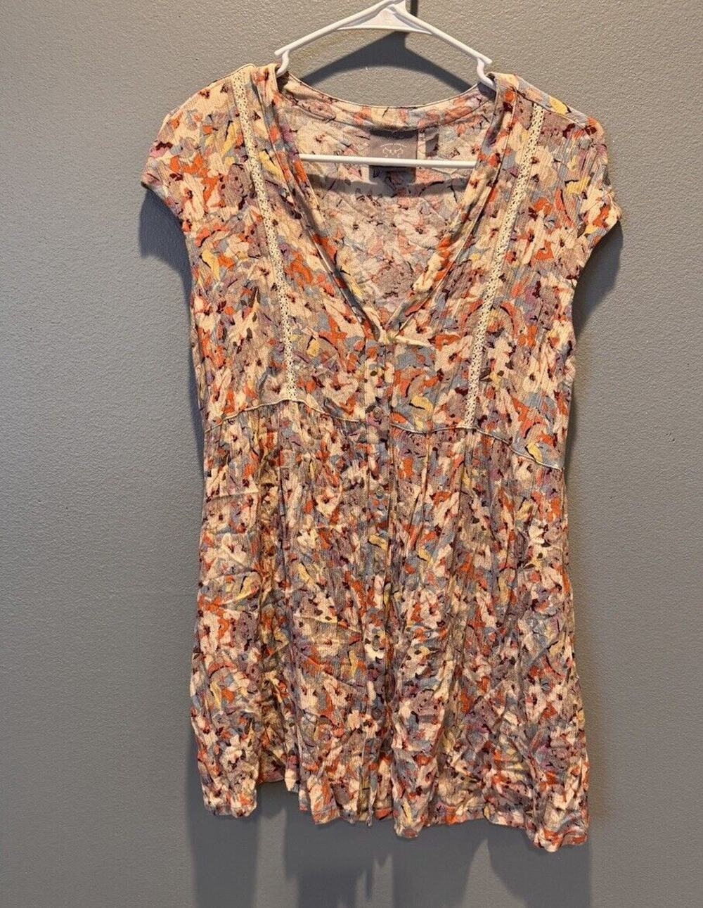 Vanessa Virginia Anthropologie Button down Tunic Women's XS Multicolor